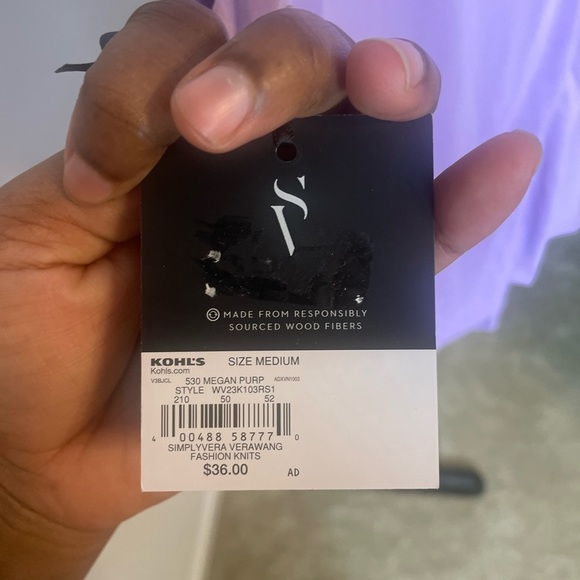 Women’s Simply Vera Wang Ruched-Shoulder Dolman Tee - Picture 5 of 7